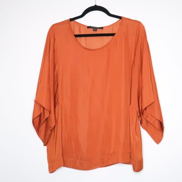 Marc New York Andrew Marc Womens Blouse Size Large Rust Orange Minimalistic Boho - Picture 1 of 7